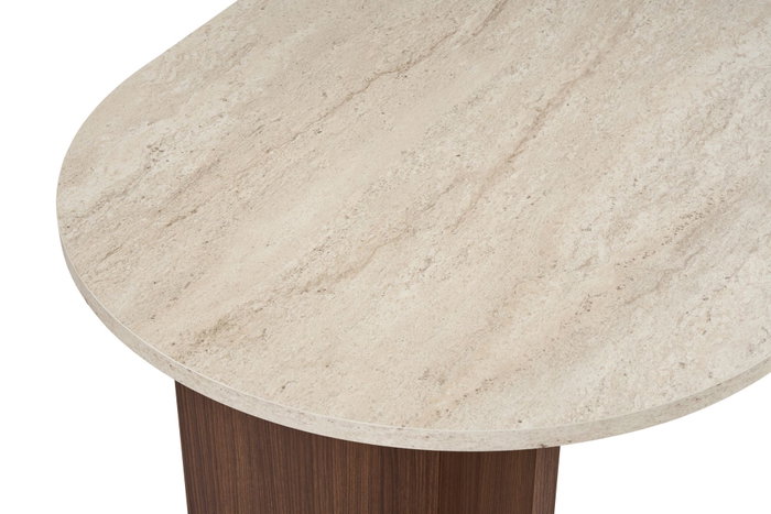 Nordure Mesa de Comedor Sablin en Travertino y Nogal Milán Nordure Mesa de Comedor Sablin en Travertino y Nogal Milán